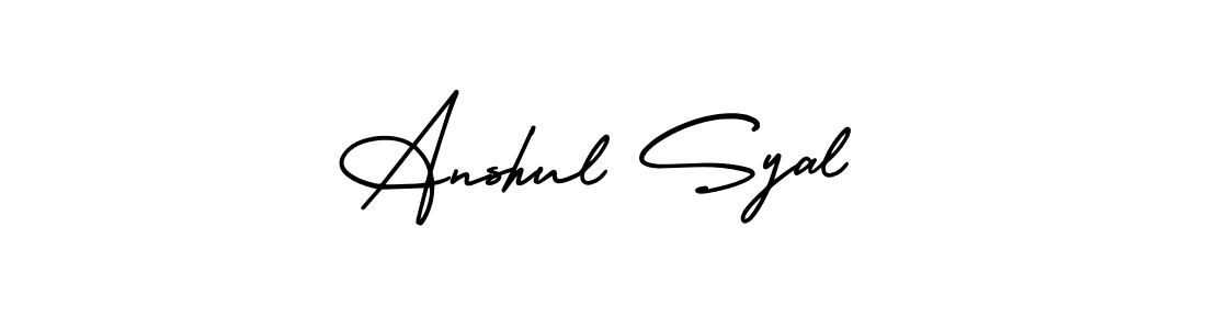 if you are searching for the best signature style for your name Anshul Syal. so please give up your signature search. here we have designed multiple signature styles  using AmerikaSignatureDemo-Regular. Anshul Syal signature style 3 images and pictures png