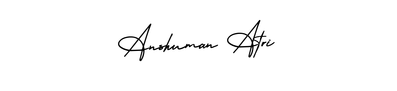 You should practise on your own different ways (AmerikaSignatureDemo-Regular) to write your name (Anshuman Atri) in signature. don't let someone else do it for you. Anshuman Atri signature style 3 images and pictures png