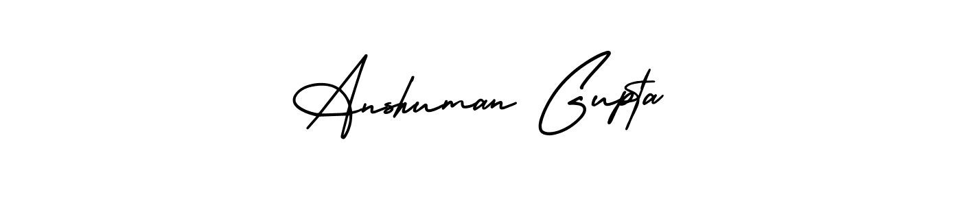 The best way (AmerikaSignatureDemo-Regular) to make a short signature is to pick only two or three words in your name. The name Anshuman Gupta include a total of six letters. For converting this name. Anshuman Gupta signature style 3 images and pictures png