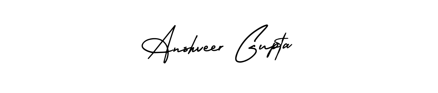 Make a beautiful signature design for name Anshveer Gupta. With this signature (AmerikaSignatureDemo-Regular) style, you can create a handwritten signature for free. Anshveer Gupta signature style 3 images and pictures png