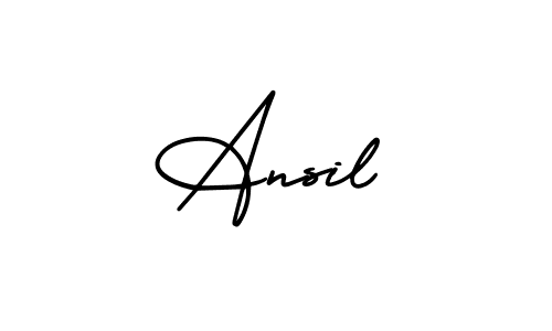 Make a beautiful signature design for name Ansil. With this signature (AmerikaSignatureDemo-Regular) style, you can create a handwritten signature for free. Ansil signature style 3 images and pictures png