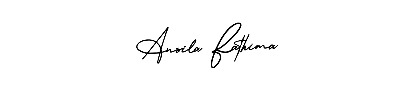Also You can easily find your signature by using the search form. We will create Ansila Fathima name handwritten signature images for you free of cost using AmerikaSignatureDemo-Regular sign style. Ansila Fathima signature style 3 images and pictures png