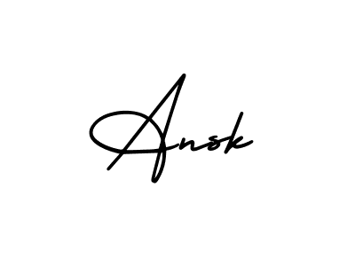 Ansk stylish signature style. Best Handwritten Sign (AmerikaSignatureDemo-Regular) for my name. Handwritten Signature Collection Ideas for my name Ansk. Ansk signature style 3 images and pictures png