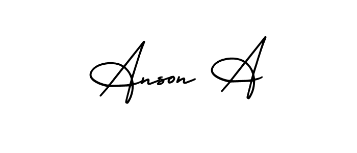 Make a beautiful signature design for name Anson A. With this signature (AmerikaSignatureDemo-Regular) style, you can create a handwritten signature for free. Anson A signature style 3 images and pictures png