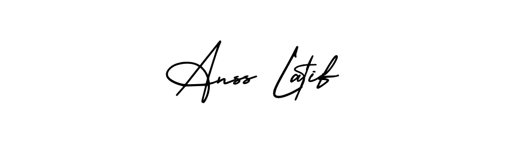 You should practise on your own different ways (AmerikaSignatureDemo-Regular) to write your name (Anss Latif) in signature. don't let someone else do it for you. Anss Latif signature style 3 images and pictures png