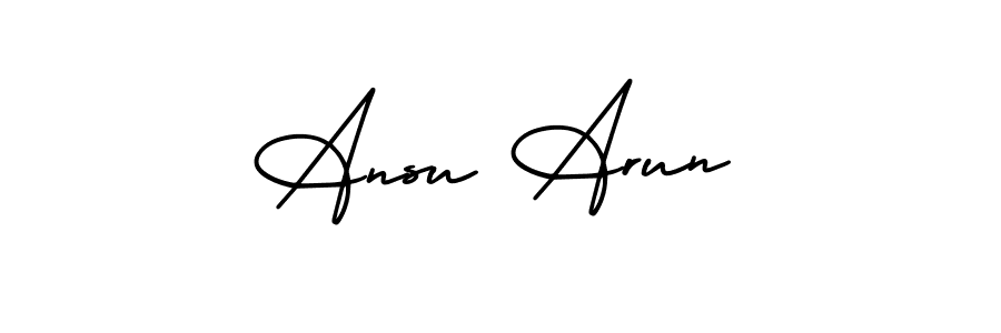 Use a signature maker to create a handwritten signature online. With this signature software, you can design (AmerikaSignatureDemo-Regular) your own signature for name Ansu Arun. Ansu Arun signature style 3 images and pictures png