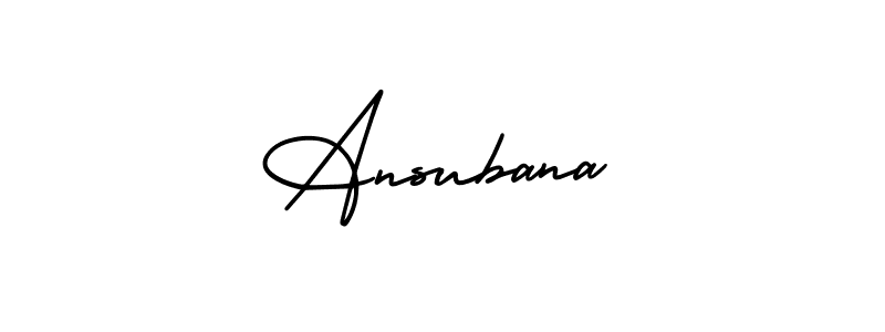 Make a beautiful signature design for name Ansubana. With this signature (AmerikaSignatureDemo-Regular) style, you can create a handwritten signature for free. Ansubana signature style 3 images and pictures png