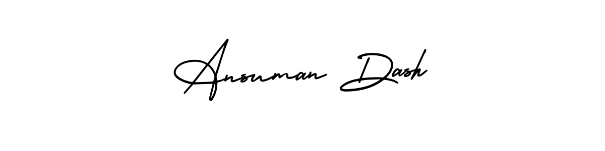 The best way (AmerikaSignatureDemo-Regular) to make a short signature is to pick only two or three words in your name. The name Ansuman Dash include a total of six letters. For converting this name. Ansuman Dash signature style 3 images and pictures png