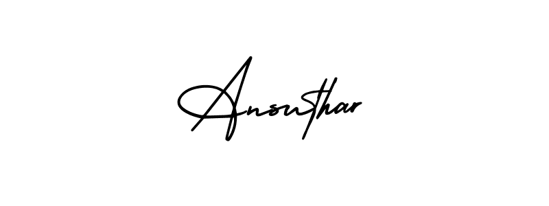 Similarly AmerikaSignatureDemo-Regular is the best handwritten signature design. Signature creator online .You can use it as an online autograph creator for name Ansuthar. Ansuthar signature style 3 images and pictures png