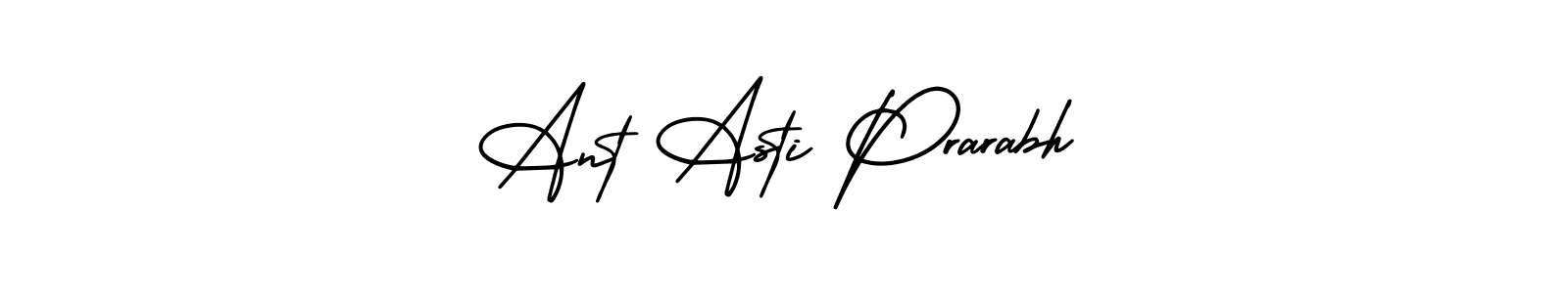 if you are searching for the best signature style for your name Ant Asti Prarabh. so please give up your signature search. here we have designed multiple signature styles  using AmerikaSignatureDemo-Regular. Ant Asti Prarabh signature style 3 images and pictures png