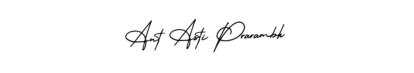 Similarly AmerikaSignatureDemo-Regular is the best handwritten signature design. Signature creator online .You can use it as an online autograph creator for name Ant Asti Prarambh. Ant Asti Prarambh signature style 3 images and pictures png