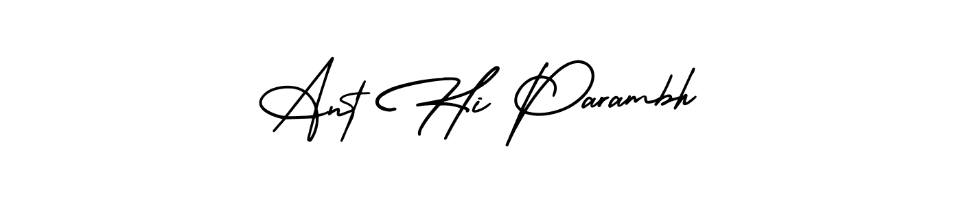 AmerikaSignatureDemo-Regular is a professional signature style that is perfect for those who want to add a touch of class to their signature. It is also a great choice for those who want to make their signature more unique. Get Ant Hi Parambh name to fancy signature for free. Ant Hi Parambh signature style 3 images and pictures png