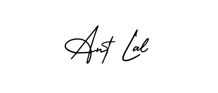 How to make Ant Lal name signature. Use AmerikaSignatureDemo-Regular style for creating short signs online. This is the latest handwritten sign. Ant Lal signature style 3 images and pictures png