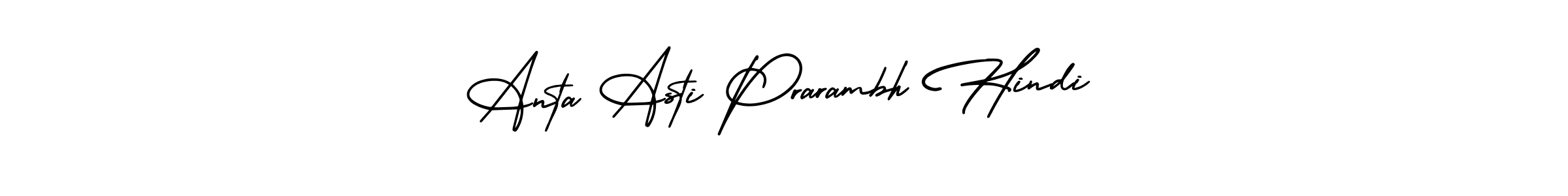 if you are searching for the best signature style for your name Anta Asti Prarambh Hindi. so please give up your signature search. here we have designed multiple signature styles  using AmerikaSignatureDemo-Regular. Anta Asti Prarambh Hindi signature style 3 images and pictures png