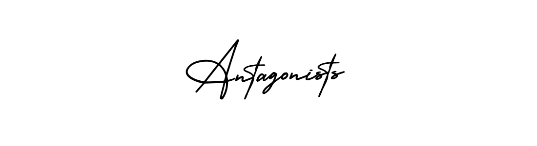 You should practise on your own different ways (AmerikaSignatureDemo-Regular) to write your name (Antagonists) in signature. don't let someone else do it for you. Antagonists signature style 3 images and pictures png