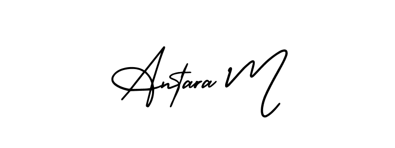 Design your own signature with our free online signature maker. With this signature software, you can create a handwritten (AmerikaSignatureDemo-Regular) signature for name Antara M. Antara M signature style 3 images and pictures png