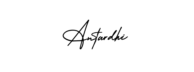 The best way (AmerikaSignatureDemo-Regular) to make a short signature is to pick only two or three words in your name. The name Antardhi include a total of six letters. For converting this name. Antardhi signature style 3 images and pictures png