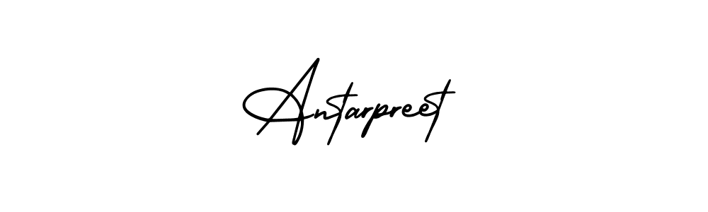 How to make Antarpreet name signature. Use AmerikaSignatureDemo-Regular style for creating short signs online. This is the latest handwritten sign. Antarpreet signature style 3 images and pictures png