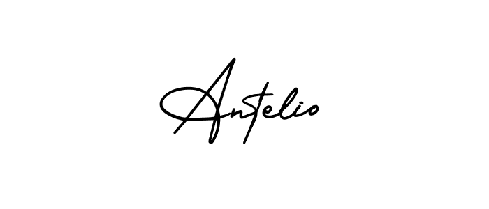 Use a signature maker to create a handwritten signature online. With this signature software, you can design (AmerikaSignatureDemo-Regular) your own signature for name Antelio. Antelio signature style 3 images and pictures png