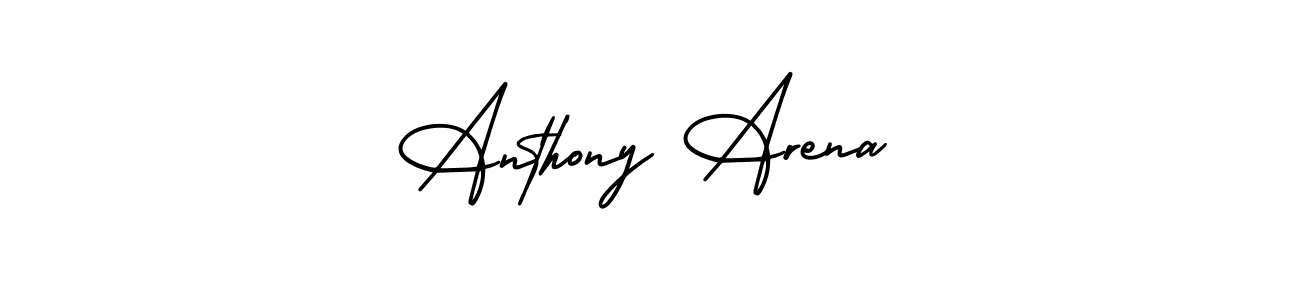 The best way (AmerikaSignatureDemo-Regular) to make a short signature is to pick only two or three words in your name. The name Anthony Arena include a total of six letters. For converting this name. Anthony Arena signature style 3 images and pictures png
