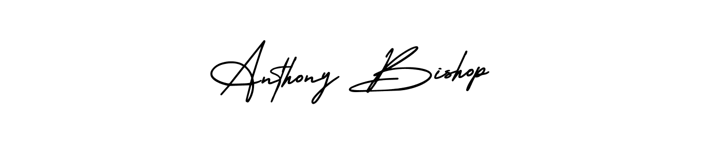 You should practise on your own different ways (AmerikaSignatureDemo-Regular) to write your name (Anthony Bishop) in signature. don't let someone else do it for you. Anthony Bishop signature style 3 images and pictures png