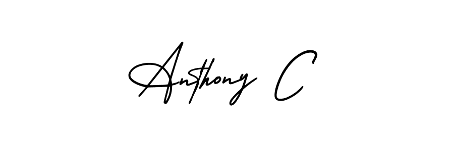 How to make Anthony C name signature. Use AmerikaSignatureDemo-Regular style for creating short signs online. This is the latest handwritten sign. Anthony C signature style 3 images and pictures png