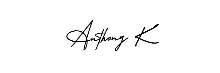 AmerikaSignatureDemo-Regular is a professional signature style that is perfect for those who want to add a touch of class to their signature. It is also a great choice for those who want to make their signature more unique. Get Anthony K name to fancy signature for free. Anthony K signature style 3 images and pictures png