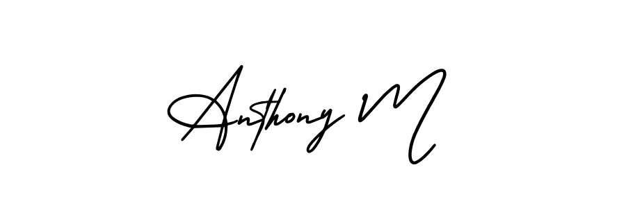 Make a beautiful signature design for name Anthony M. With this signature (AmerikaSignatureDemo-Regular) style, you can create a handwritten signature for free. Anthony M signature style 3 images and pictures png