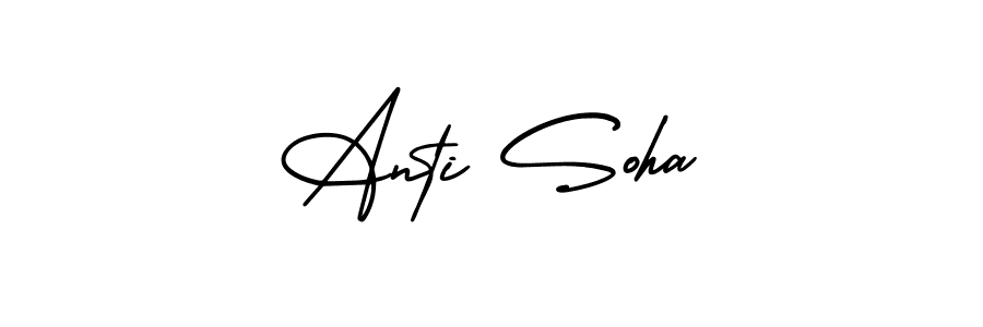 Also You can easily find your signature by using the search form. We will create Anti Soha name handwritten signature images for you free of cost using AmerikaSignatureDemo-Regular sign style. Anti Soha signature style 3 images and pictures png