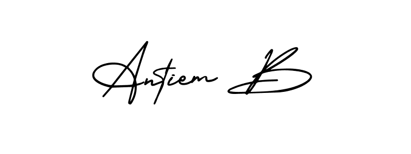 Similarly AmerikaSignatureDemo-Regular is the best handwritten signature design. Signature creator online .You can use it as an online autograph creator for name Antiem B. Antiem B signature style 3 images and pictures png