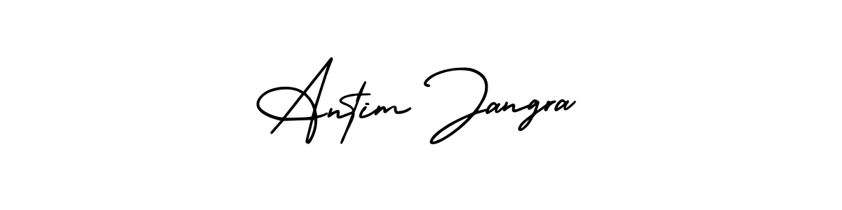 AmerikaSignatureDemo-Regular is a professional signature style that is perfect for those who want to add a touch of class to their signature. It is also a great choice for those who want to make their signature more unique. Get Antim Jangra name to fancy signature for free. Antim Jangra signature style 3 images and pictures png