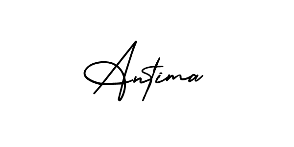 You should practise on your own different ways (AmerikaSignatureDemo-Regular) to write your name (Antima) in signature. don't let someone else do it for you. Antima signature style 3 images and pictures png
