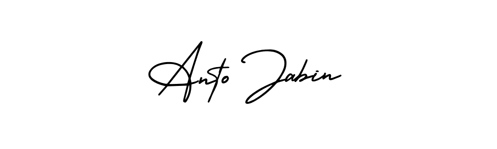 How to Draw Anto Jabin signature style? AmerikaSignatureDemo-Regular is a latest design signature styles for name Anto Jabin. Anto Jabin signature style 3 images and pictures png