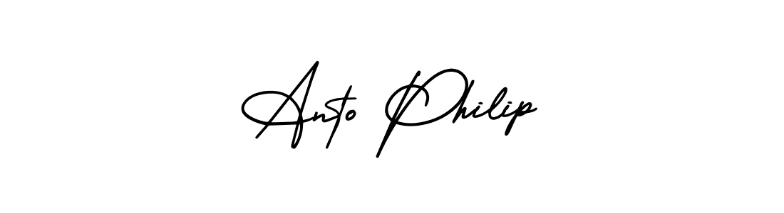 Create a beautiful signature design for name Anto Philip. With this signature (AmerikaSignatureDemo-Regular) fonts, you can make a handwritten signature for free. Anto Philip signature style 3 images and pictures png