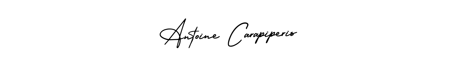 The best way (AmerikaSignatureDemo-Regular) to make a short signature is to pick only two or three words in your name. The name Antoine Carapiperis include a total of six letters. For converting this name. Antoine Carapiperis signature style 3 images and pictures png