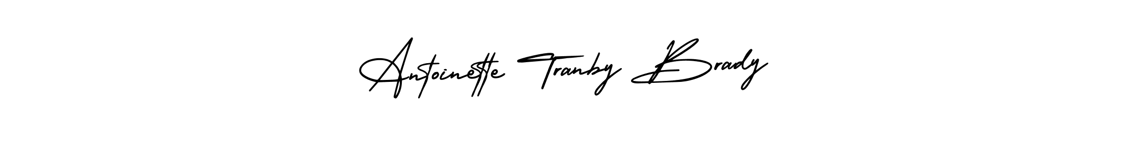 You should practise on your own different ways (AmerikaSignatureDemo-Regular) to write your name (Antoinette Tranby Brady) in signature. don't let someone else do it for you. Antoinette Tranby Brady signature style 3 images and pictures png