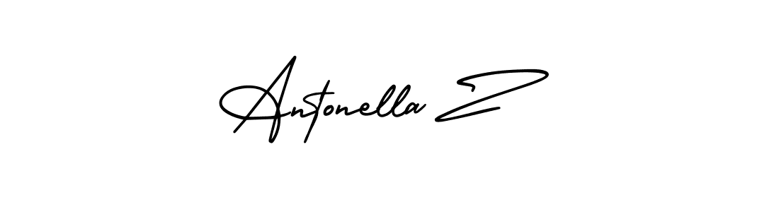The best way (AmerikaSignatureDemo-Regular) to make a short signature is to pick only two or three words in your name. The name Antonella Z include a total of six letters. For converting this name. Antonella Z signature style 3 images and pictures png
