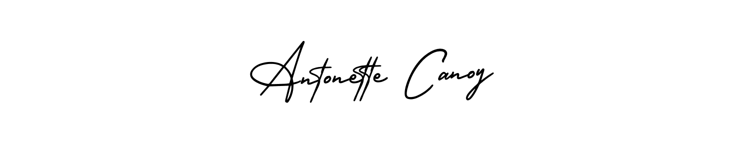 if you are searching for the best signature style for your name Antonette Canoy. so please give up your signature search. here we have designed multiple signature styles  using AmerikaSignatureDemo-Regular. Antonette Canoy signature style 3 images and pictures png