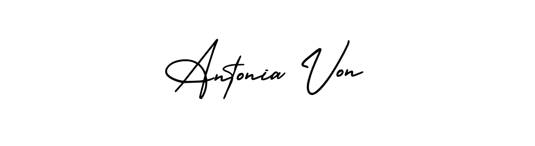 Make a short Antonia Von signature style. Manage your documents anywhere anytime using AmerikaSignatureDemo-Regular. Create and add eSignatures, submit forms, share and send files easily. Antonia Von signature style 3 images and pictures png