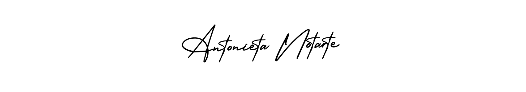 The best way (AmerikaSignatureDemo-Regular) to make a short signature is to pick only two or three words in your name. The name Antonieta Notarte include a total of six letters. For converting this name. Antonieta Notarte signature style 3 images and pictures png