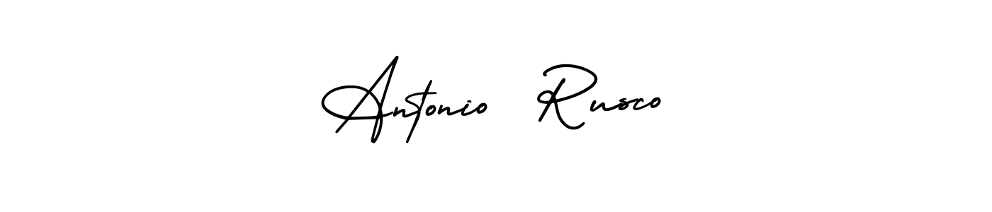 It looks lik you need a new signature style for name Antonio  Rusco. Design unique handwritten (AmerikaSignatureDemo-Regular) signature with our free signature maker in just a few clicks. Antonio  Rusco signature style 3 images and pictures png