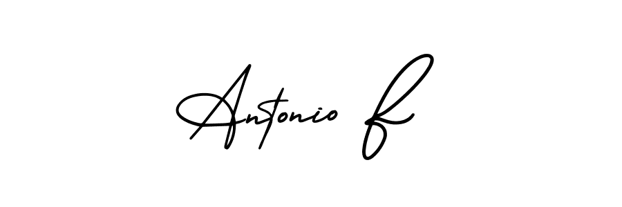 It looks lik you need a new signature style for name Antonio F. Design unique handwritten (AmerikaSignatureDemo-Regular) signature with our free signature maker in just a few clicks. Antonio F signature style 3 images and pictures png