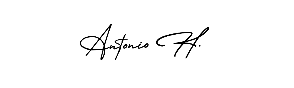 How to make Antonio H. name signature. Use AmerikaSignatureDemo-Regular style for creating short signs online. This is the latest handwritten sign. Antonio H. signature style 3 images and pictures png