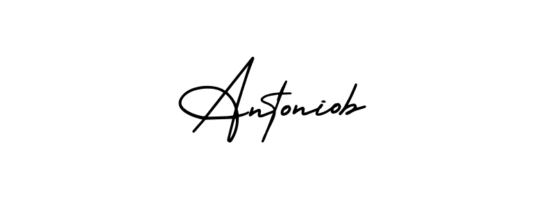 The best way (AmerikaSignatureDemo-Regular) to make a short signature is to pick only two or three words in your name. The name Antoniob include a total of six letters. For converting this name. Antoniob signature style 3 images and pictures png