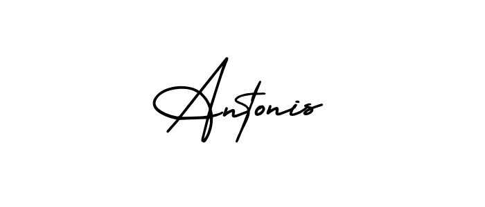 How to make Antonis name signature. Use AmerikaSignatureDemo-Regular style for creating short signs online. This is the latest handwritten sign. Antonis signature style 3 images and pictures png