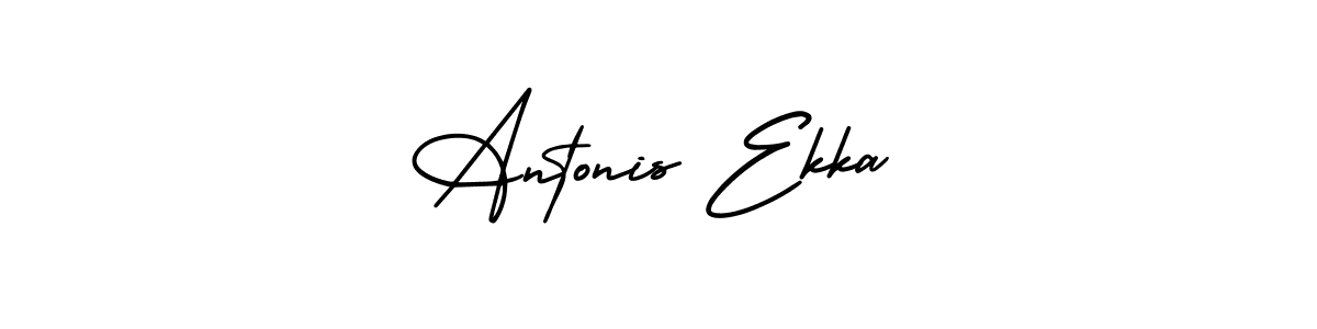 See photos of Antonis Ekka official signature by Spectra . Check more albums & portfolios. Read reviews & check more about AmerikaSignatureDemo-Regular font. Antonis Ekka signature style 3 images and pictures png