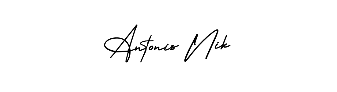 Here are the top 10 professional signature styles for the name Antonis Nik. These are the best autograph styles you can use for your name. Antonis Nik signature style 3 images and pictures png