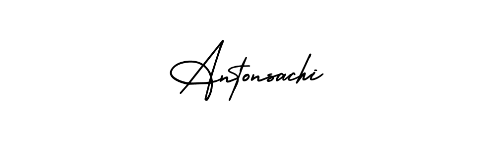 You should practise on your own different ways (AmerikaSignatureDemo-Regular) to write your name (Antonsachi) in signature. don't let someone else do it for you. Antonsachi signature style 3 images and pictures png