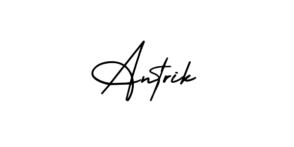 This is the best signature style for the Antrik name. Also you like these signature font (AmerikaSignatureDemo-Regular). Mix name signature. Antrik signature style 3 images and pictures png
