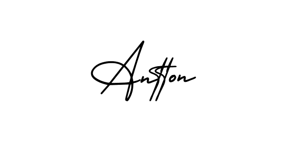 Create a beautiful signature design for name Antton. With this signature (AmerikaSignatureDemo-Regular) fonts, you can make a handwritten signature for free. Antton signature style 3 images and pictures png